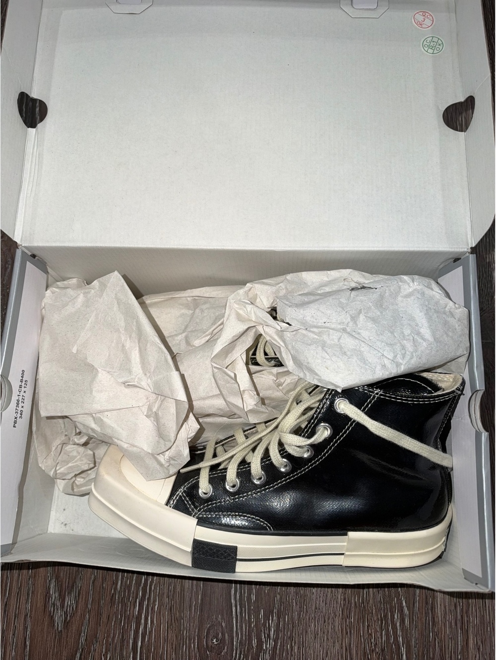 NEW Rick Owen’s DRKSHDW TURBODRK Chuck 70 High Black Leather